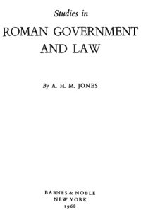 cover of the book Studies in Roman government and law