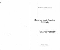 cover of the book Hacia una teoría feminista del Estado