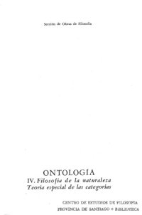 cover of the book Ontología. Filosofía de la naturaleza. Teoría especial de las categorías. Categorías dimensionales. Categorías cosmológicas