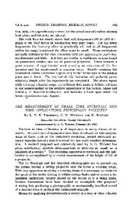 cover of the book The Measurement of Small Time Intervals and Some Applications, Principally Ballistic