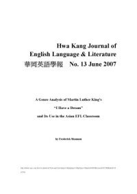 cover of the book A Genre Analysis of Martin Luther King's I Have a Dream and Its Use in Asian EFL Classrooms