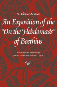 cover of the book An Exposition of the 'On the Hebdomads' of Boethius