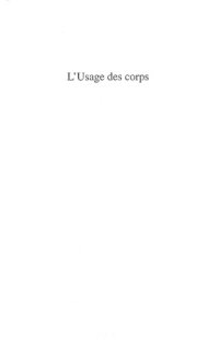 cover of the book L'usage des corps : Homo Sacer, IV, 2