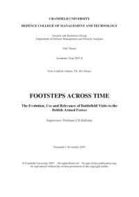 cover of the book Footsteps across time : the evolution, use and relevance of battlefield visits to the British Armed Forces.