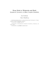 cover of the book From Stein to Weinstein and Back: Symplectic Geometry of Affine Complex Manifolds