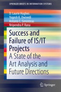 cover of the book Success and Failure of IS/IT Projects: A State of the Art Analysis and Future Directions