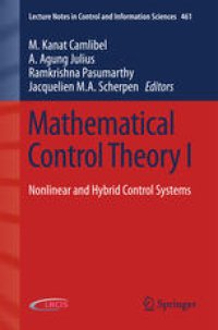 cover of the book Mathematical Control Theory I: Nonlinear and Hybrid Control Systems