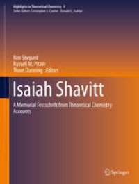 cover of the book Isaiah Shavitt: A Memorial Festschrift from Theoretical Chemistry Accounts