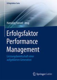 cover of the book Erfolgsfaktor Performance Management: Leistungsbereitschaft einer aufgeklärten Generation