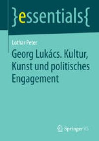 cover of the book Georg Lukács. Kultur, Kunst und politisches Engagement