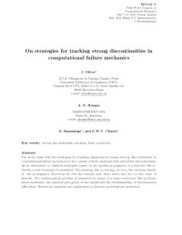 cover of the book On strategies for tracking strong discontinuities in computational failure mechanics