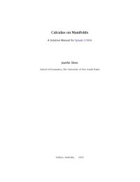 cover of the book Calculus on manifolds. A Solution Manual for Spivak