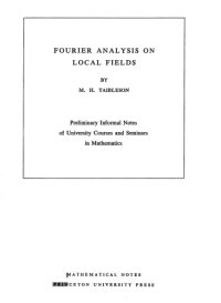 cover of the book Fourier analysis on local fields