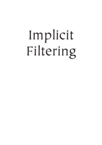 cover of the book Implicit filtering