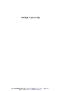 cover of the book Hidden Genocides: Power, Knowledge, Memory