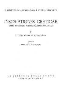 cover of the book Inscriptiones Creticae, Vol. II Tituli Cretae Occidentalis