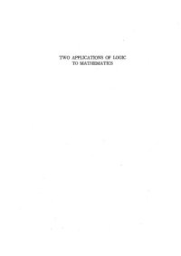 cover of the book Two Applications of Logic to Mathematics