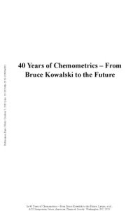 cover of the book 40 years of chemometrics : from Bruce Kowalski to the future