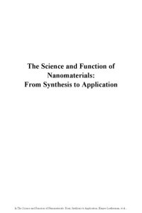 cover of the book The science and function of nanomaterials : from synthesis to application