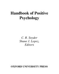 cover of the book Handbook of Positive Psychology