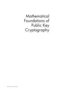 cover of the book Mathematical foundations of public key cryptography