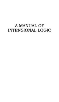 cover of the book A Manual of Intensional Logic