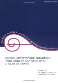 cover of the book Partial differential equation methods in control and shape analysis