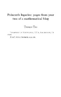 cover of the book Poincares legacies: pages from year two of a mathematical blog