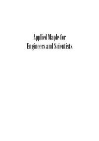 cover of the book Applied Maple for Engineers and Scientists