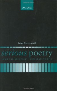 cover of the book Serious poetry : form and authority from Yeats to Hill