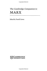 cover of the book The Cambridge companion to Marx