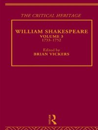 cover of the book William Shakespeare Volume 3 1733-1752