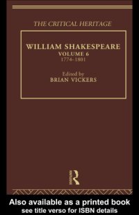 cover of the book William Shakespeare: Volume 6, 1774-1801