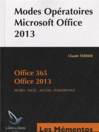 cover of the book Modes opératoires Microsoft Office 2013