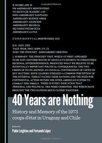 cover of the book 40 Years Are Nothing: History and Memory of the 1973 Coups D'etat in Uruguay and Chile