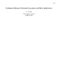 cover of the book Nonlinear ordinary differential equations and their applications