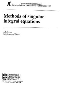 cover of the book Methods of Singular Integral Equations