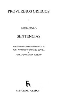 cover of the book Proverbios griegos. Sentencias