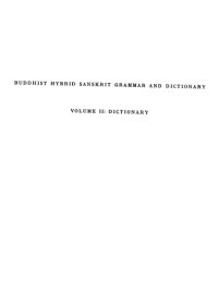 cover of the book Buddhist Hybrid Sanskrit grammar and dictionary