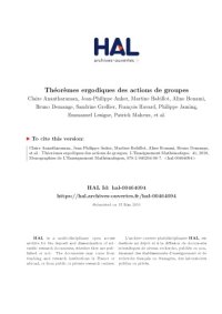 cover of the book Théorèmes ergodiques pour les actions de groupes