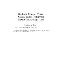 cover of the book Algebraic Number Theory [Course Notes]