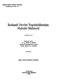 cover of the book İktisadi Devlet Teşekküllerinin Hukuki Mahiyeti