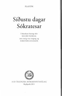 cover of the book Síðustu dagar Sókratesar