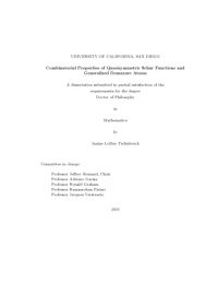 cover of the book Combinatorial Properties of Quasisymmetric Schur Functions and Generalized Demazure Atoms