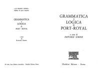 cover of the book Grammatica e logica di Port-Royal