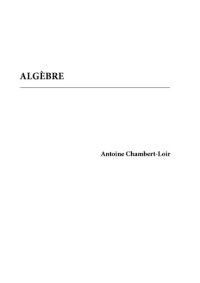 cover of the book Algèbre [Lecture notes]