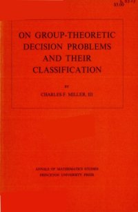 cover of the book On group-theoretic decision problems and their classification