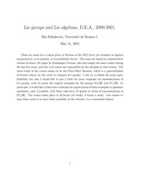 cover of the book Lie groups and Lie algebras [Lecture notes]