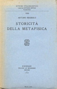 cover of the book Storicità della metafisica