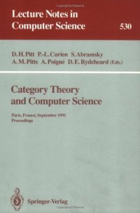 cover of the book Category Theory and Computer Science: Paris, France, September 3–6, 1991 Proceedings